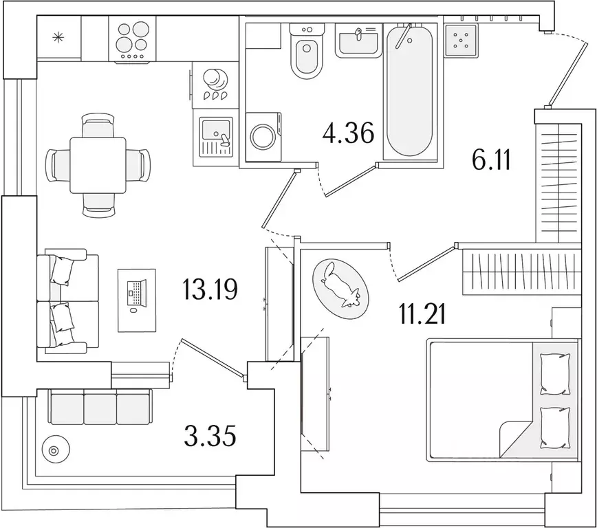 1-к кв. Санкт-Петербург Аурум жилой комплекс (36.55 м) - Фото 1