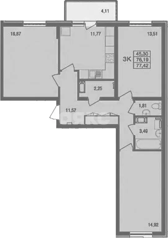 3-комнатная квартира: Раменское, Семейная улица, 7 (76.5 м) - Фото 2