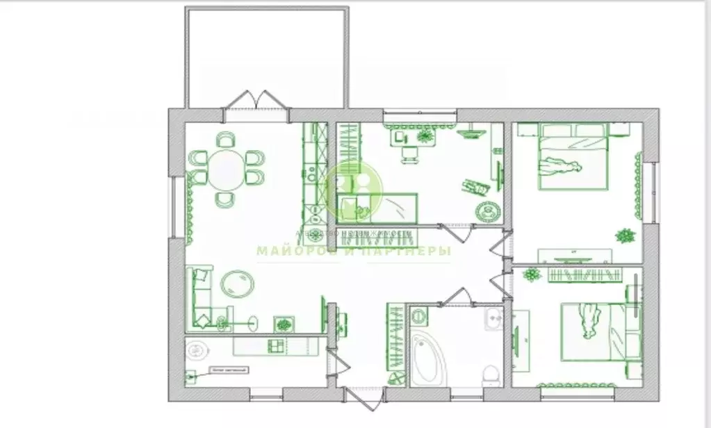 Дом в Крым, Симферопольский район, Добровское с/пос, с. Заречное  (103 ... - Фото 2