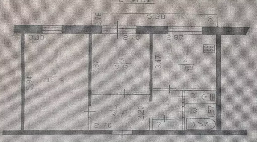 2-к. квартира, 51,1 м, 2/5 эт. - Фото 0