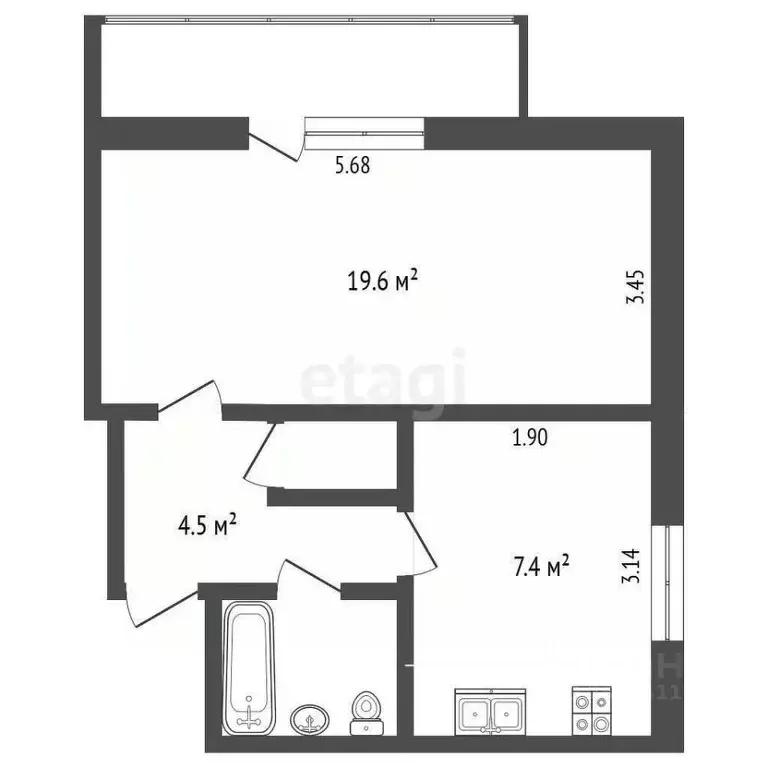 1-к кв. Крым, Бахчисарай ул. Крымская, 14 (36.2 м) - Фото 2