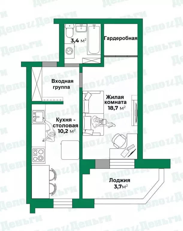 1-к кв. Кировская область, Киров Московская ул., 110к1 (36.8 м) - Фото 1