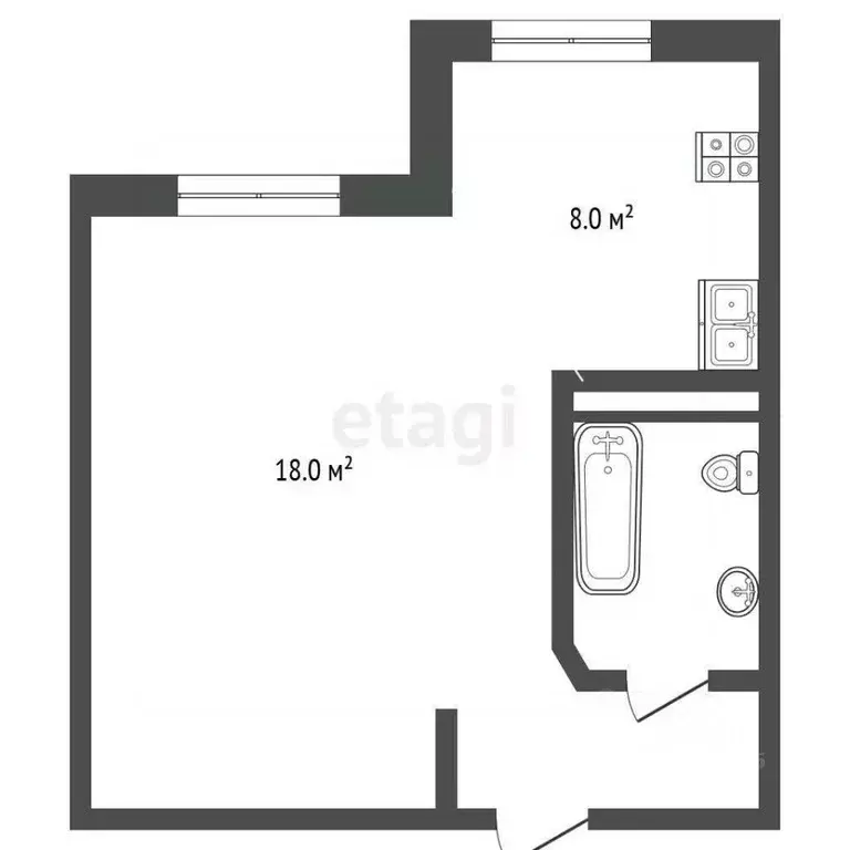 1-к кв. Москва, Москва, Щербинка ул. Барышевская Роща, 26 (35.5 м) - Фото 1