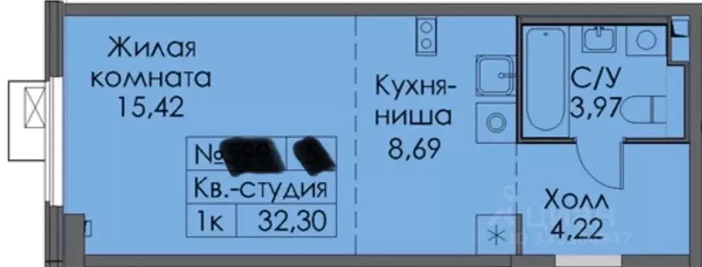 Студия Москва Лобненская ул., 13к4 (32.0 м) - Фото 2
