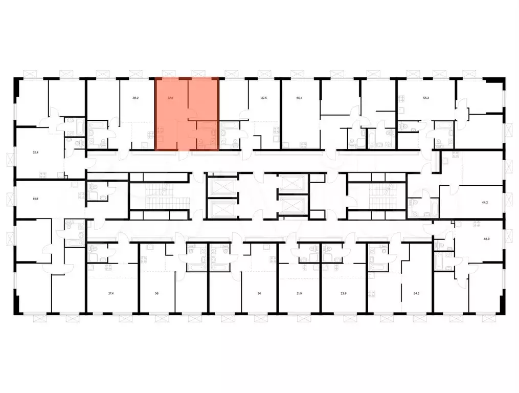 1-к. квартира, 32,6 м, 24/25 эт. - Фото 1