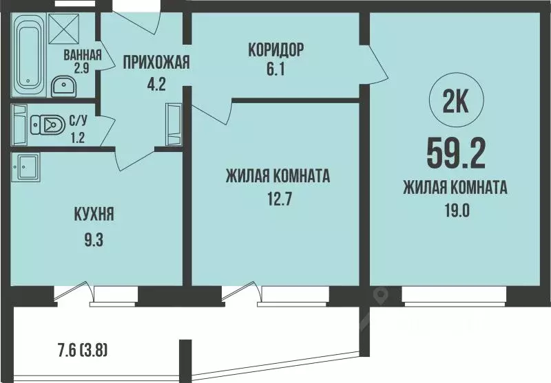 2-к кв. Новосибирская область, Новосибирск ул. Имени генерал-майора ... - Фото 1