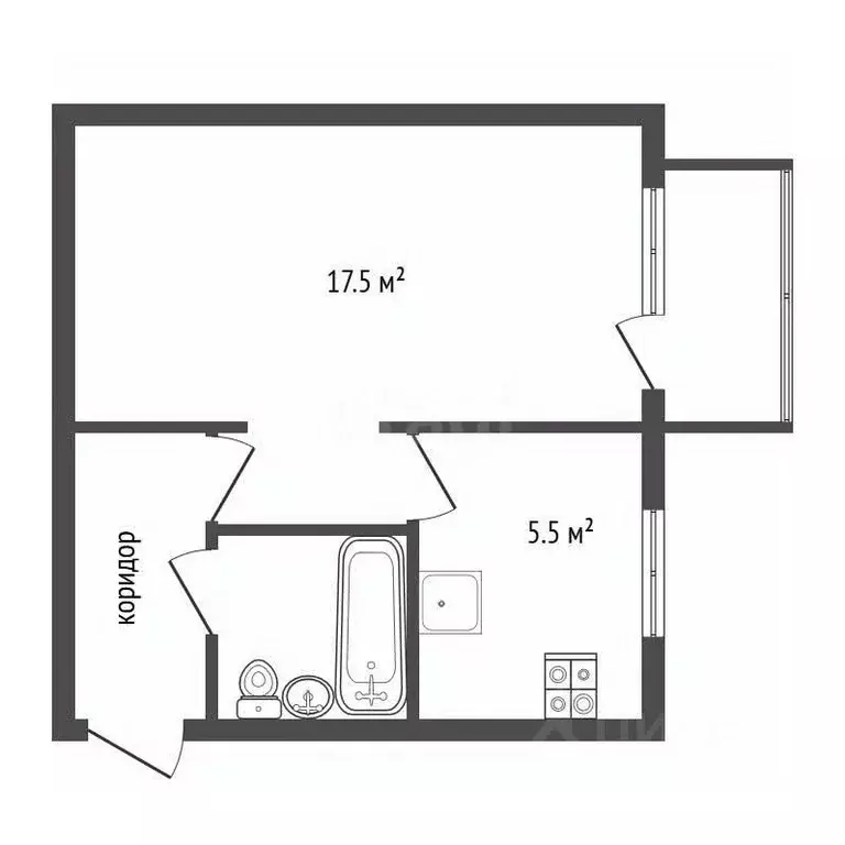 1-к кв. Воронежская область, Воронеж Московский просп., 56 (29.0 м) - Фото 2
