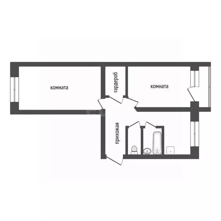 2-к кв. Красноярский край, Красноярск ул. 60 лет Октября, 32 (43.8 м) - Фото 2