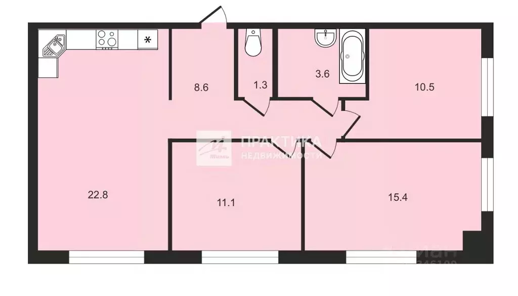 3-к кв. Москва Иловайская ул., 2 (72.7 м) - Фото 2