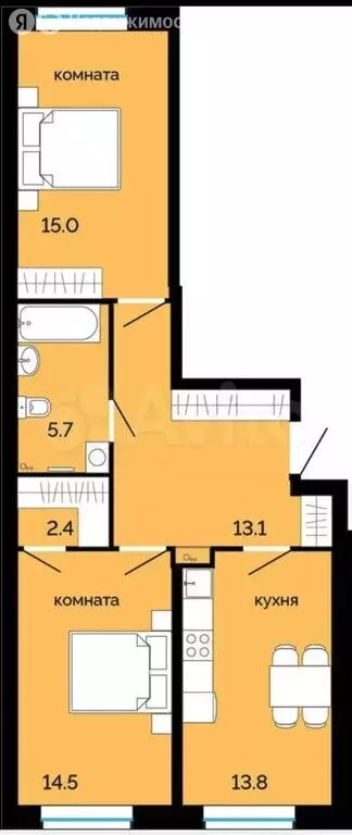 2-комнатная квартира: Пермь, улица Куйбышева, 135 (64.4 м) - Фото 0