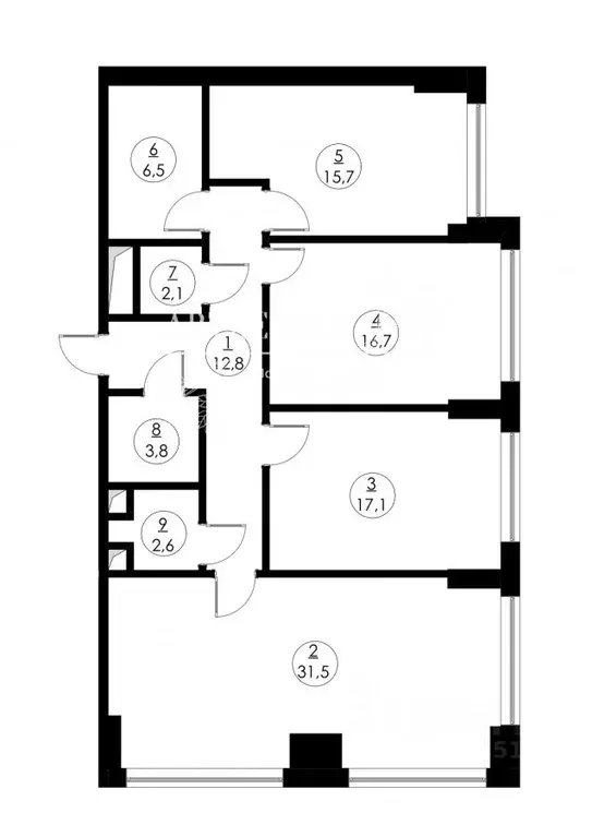 4-к кв. Москва Мичуринский просп., 56 (109.0 м) - Фото 2