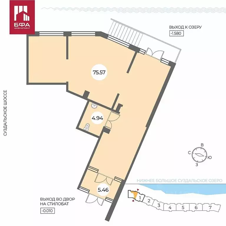 Помещение свободного назначения в Санкт-Петербург ш. Суздальское, 8 ... - Фото 1