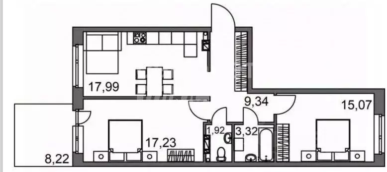 2-к кв. Ленинградская область, Тосненский район, Федоровское городское ... - Фото 2