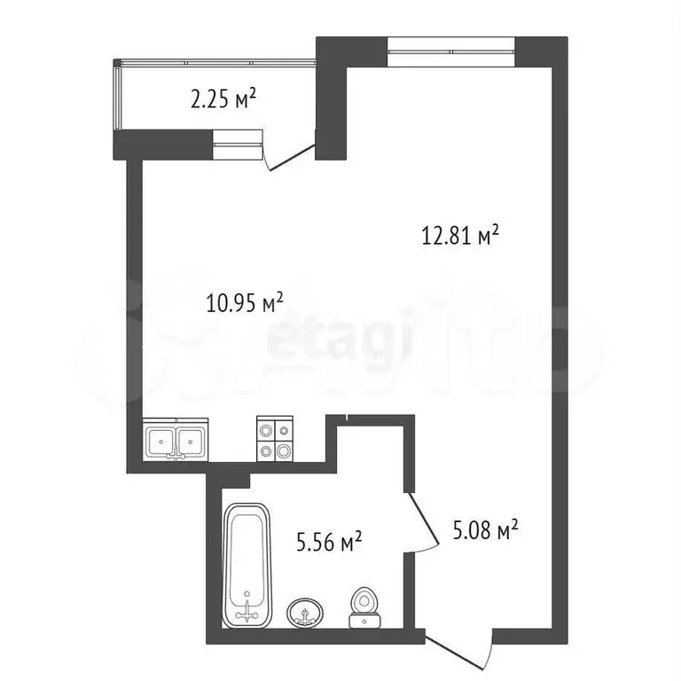 Квартира-студия, 36,7 м, 6/10 эт. - Фото 0