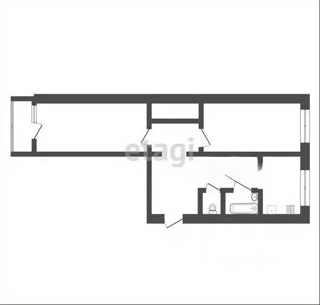 2-к кв. Тульская область, Тула Новомосковская ул., 3 (47.8 м) - Фото 2