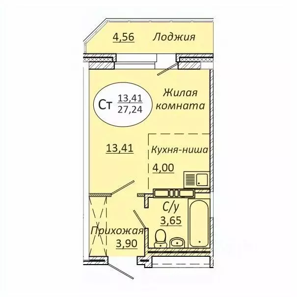 Студия Новосибирская область, Новосибирск 2-я Воинская ул., 51 (27.24 ... - Фото 0