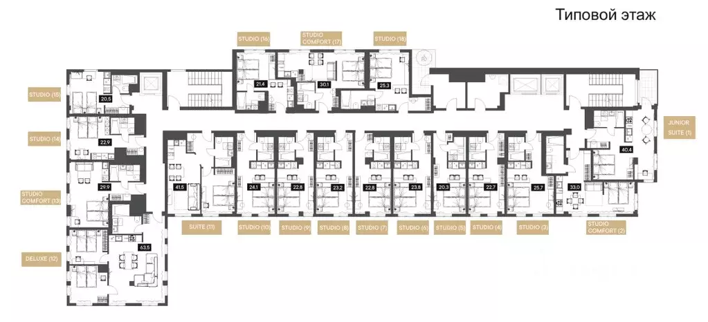 Студия Санкт-Петербург 17-я Васильевского острова линия, 52к1 (25.3 м) - Фото 1