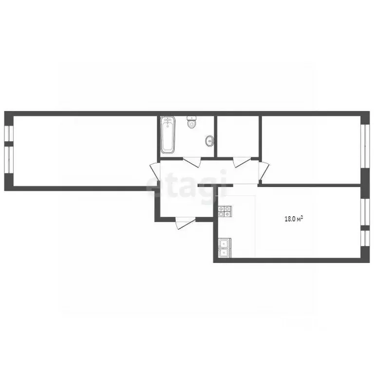 2-к кв. Тюменская область, Тюмень Полевая ул., 117к4 (65.4 м) - Фото 2