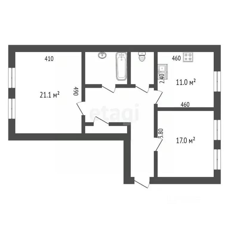 2-к кв. Санкт-Петербург ул. Опочинина, 3 (67.2 м) - Фото 1