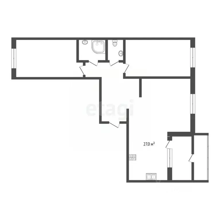 2-к кв. Тюменская область, Тюмень ул. Газовиков, 67 (73.7 м) - Фото 1