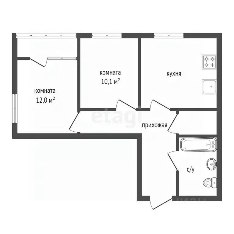 2-к кв. Башкортостан, Уфа Революционная ул., 39/3 (55.0 м) - Фото 2