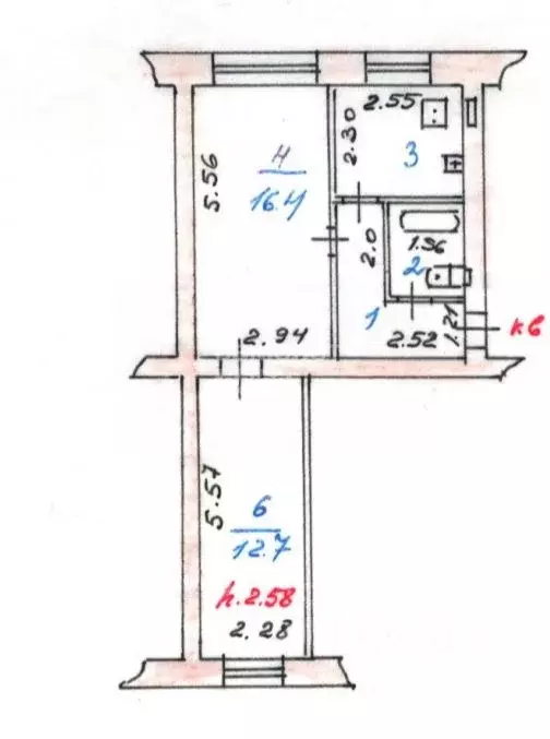 2-к кв. Ивановская область, Иваново ул. Красных Зорь, 4А (42.7 м) - Фото 2