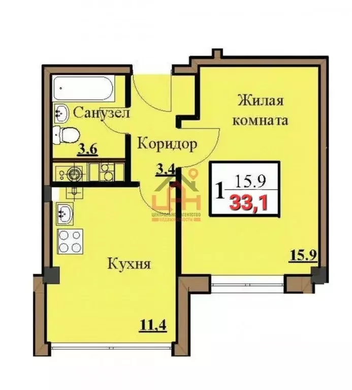 1-к кв. Ставропольский край, Ессентуки Просторная ул., 36к8 (33.1 м) - Фото 1
