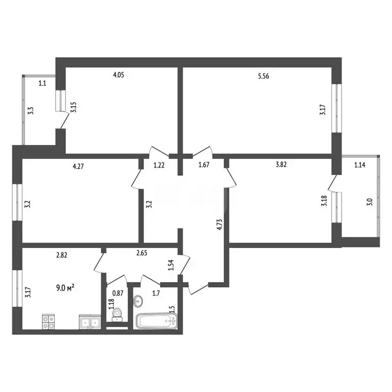 4-комнатная квартира: Белгородская область, Шебекинский муниципальный ... - Фото 1