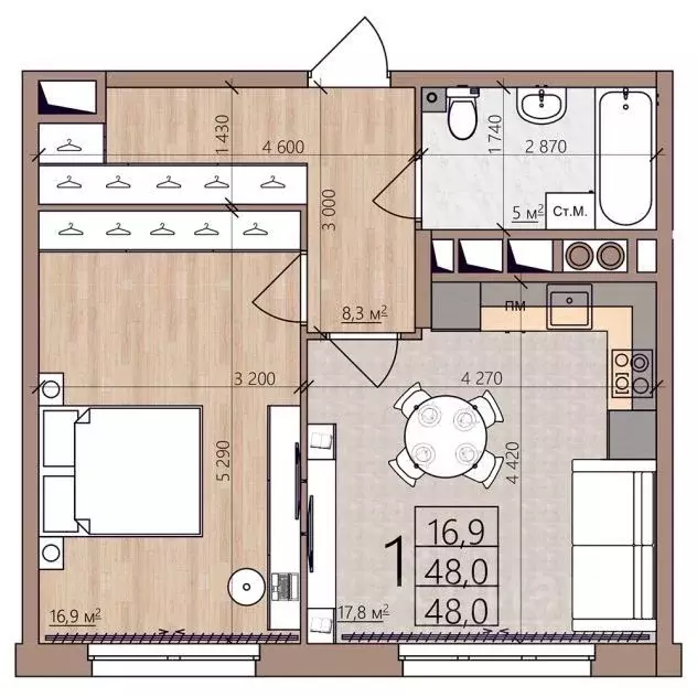 1-к кв. Рязанская область, Рязань пос. Шпалозавода, Окская Стрелка ... - Фото 1