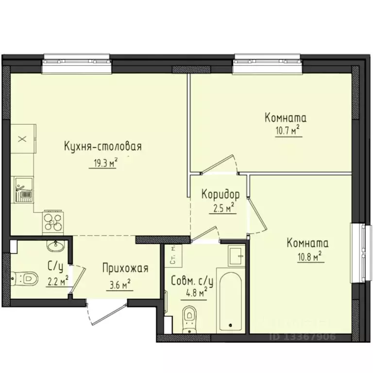 2-к кв. Удмуртия, Завьяловский район, с. Первомайский ул. Оружейников, ... - Фото 1
