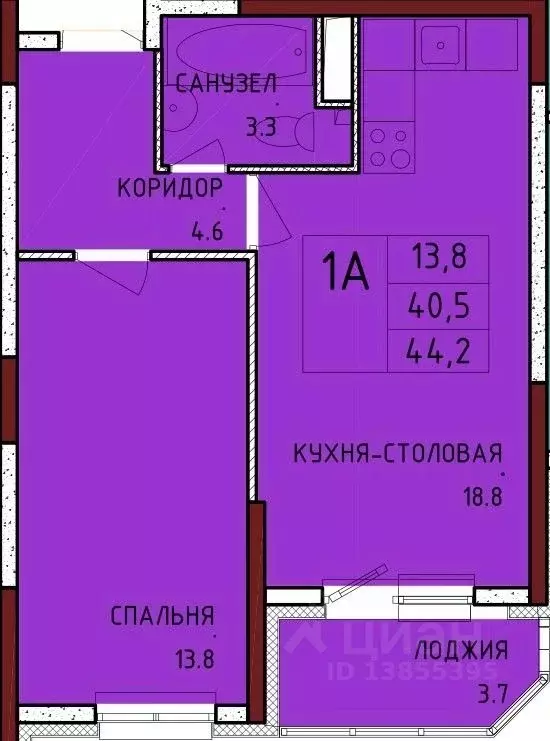 1-к кв. Тульская область, Тула городской округ, с. Осиновая Гора, ... - Фото 0