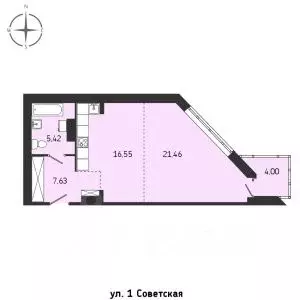 1-к кв. Иркутская область, Иркутск Советская ул., 115/1 (55.06 м) - Фото 0