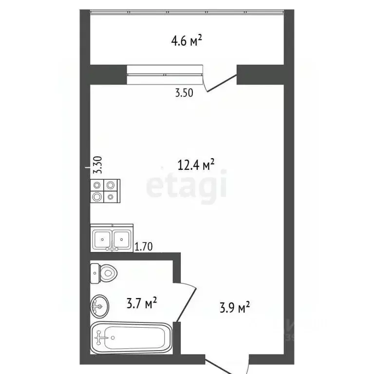 Студия Тюменская область, Тюменский муниципальный округ, д. Патрушева ... - Фото 0