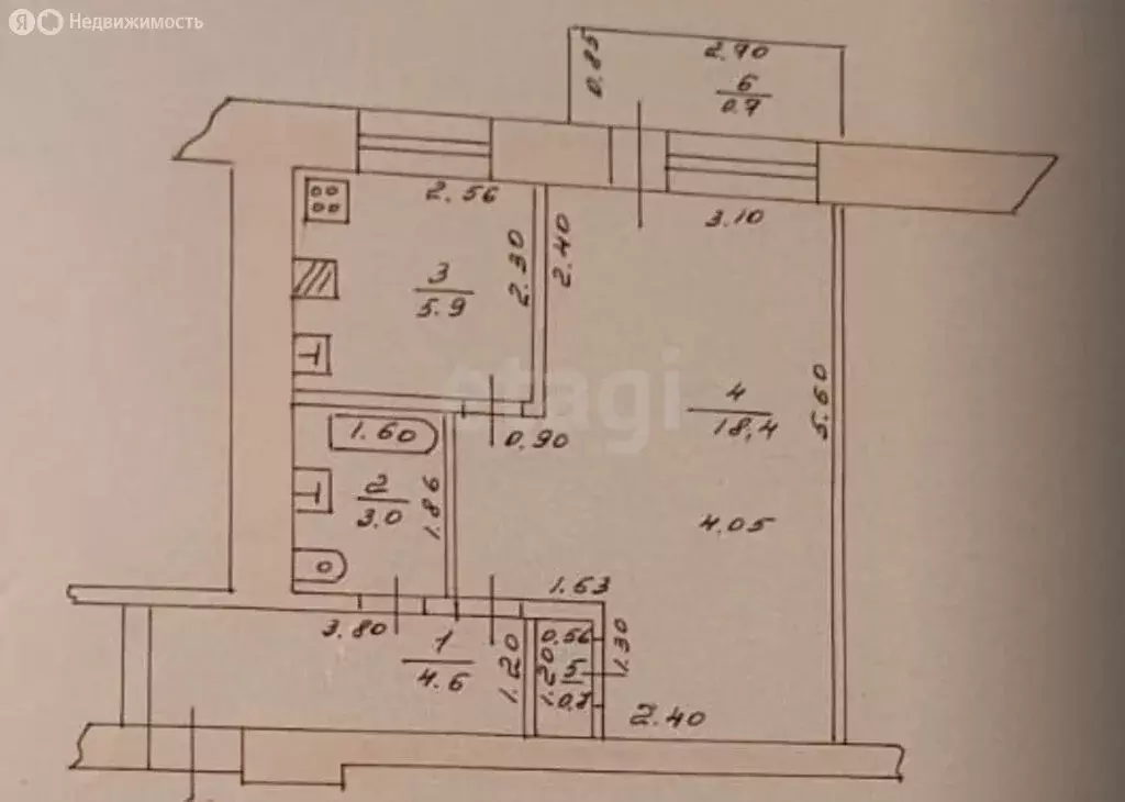1-комнатная квартира: Казань, улица Курашова, 32 (33.3 м) - Фото 1