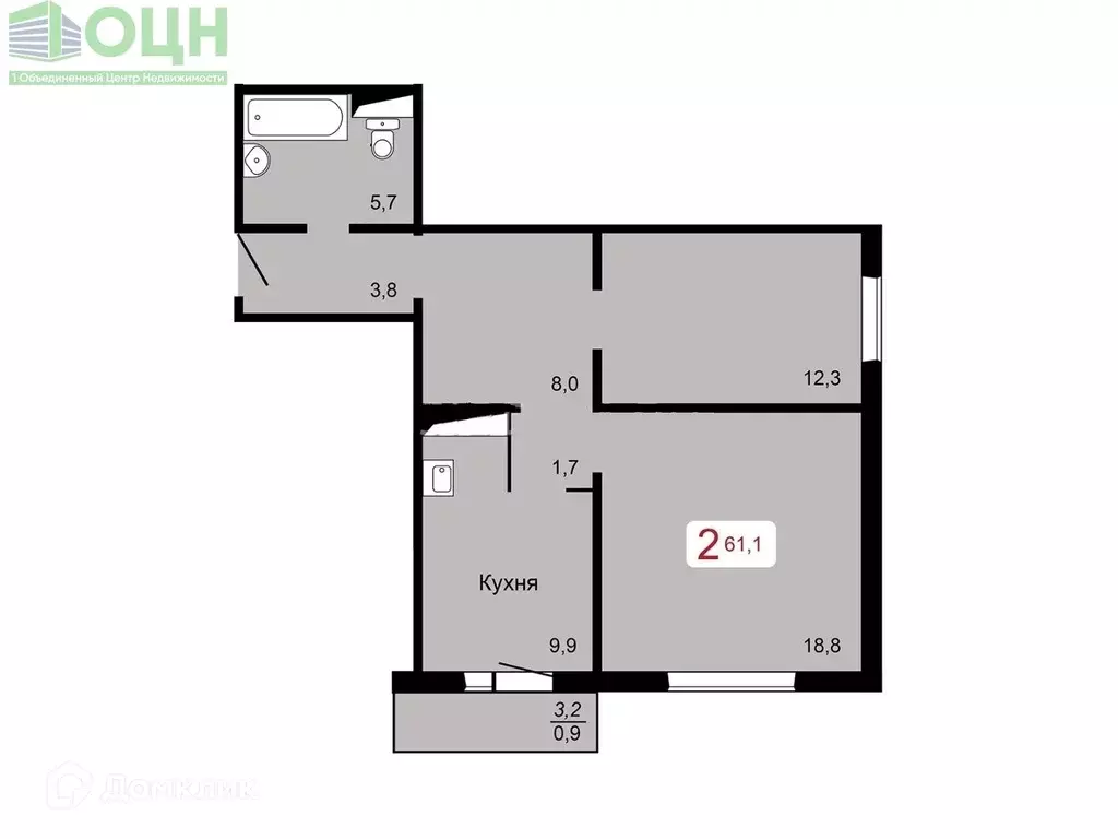 Продаётся 2-к квартира, 61 м - Фото 0