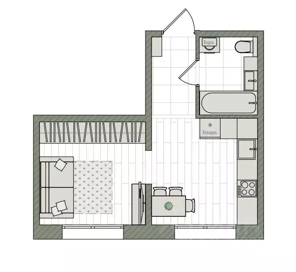 1-к кв. Кировская область, Киров бул. Прибрежный, 6 (26.6 м) - Фото 1