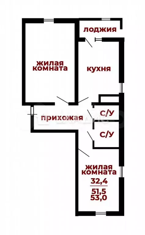 2-к. квартира, 52 м, 9/11 эт. - Фото 0