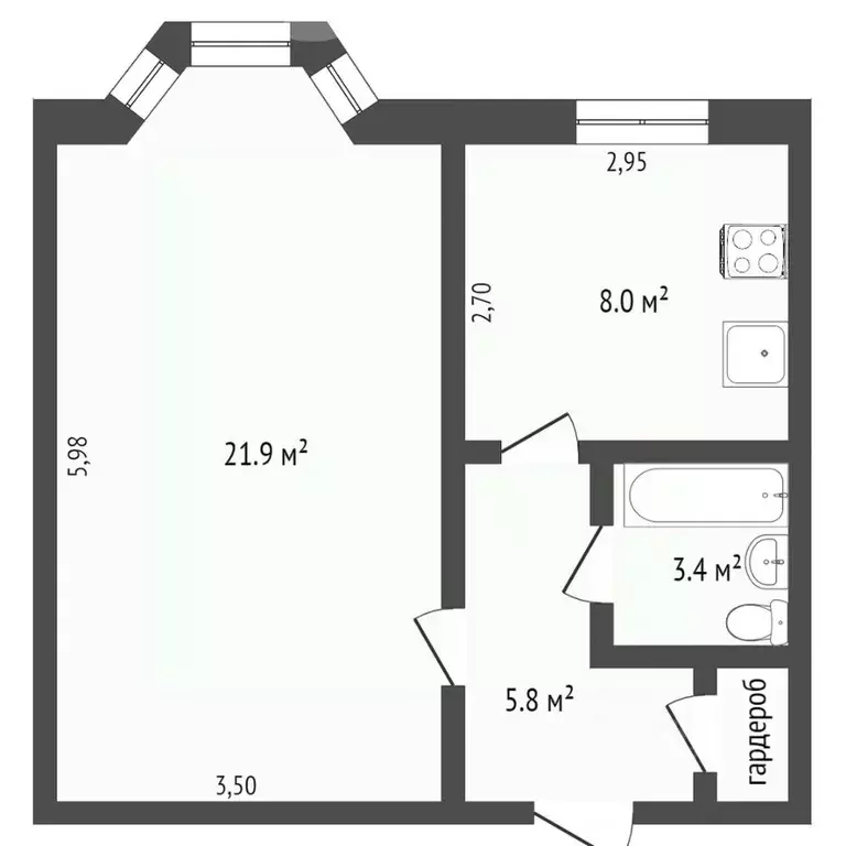 1-к кв. Ямало-Ненецкий АО, Новый Уренгой Молодежная ул., 7Г (39.2 м) - Фото 2