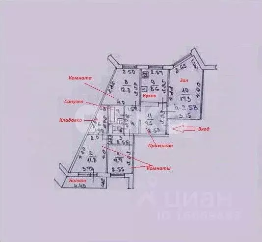 4-к кв. Липецкая область, Липецк просп. имени 60-летия СССР, 2 (78.8 ... - Фото 1