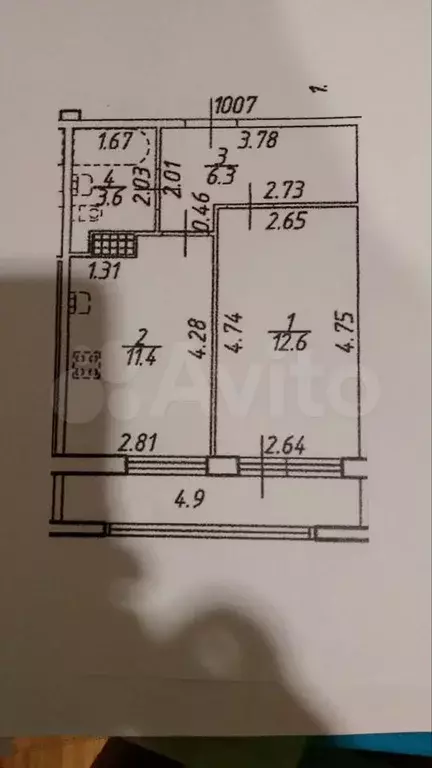 1-к. квартира, 34 м, 3/23 эт. - Фото 0