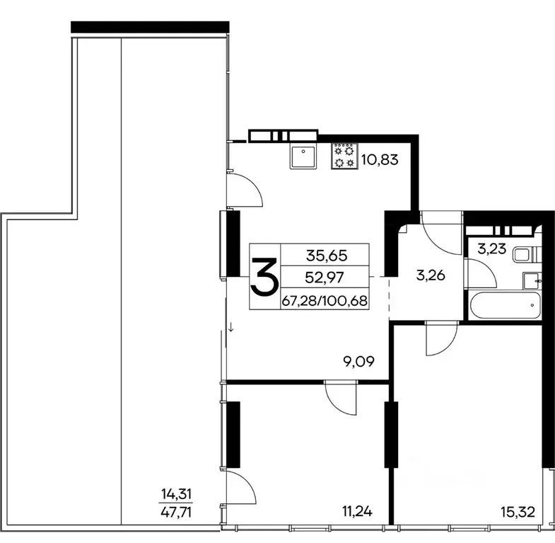 3-к кв. Крым, Алушта муниципальный округ, пос. Семидворье  (100.15 м) - Фото 1