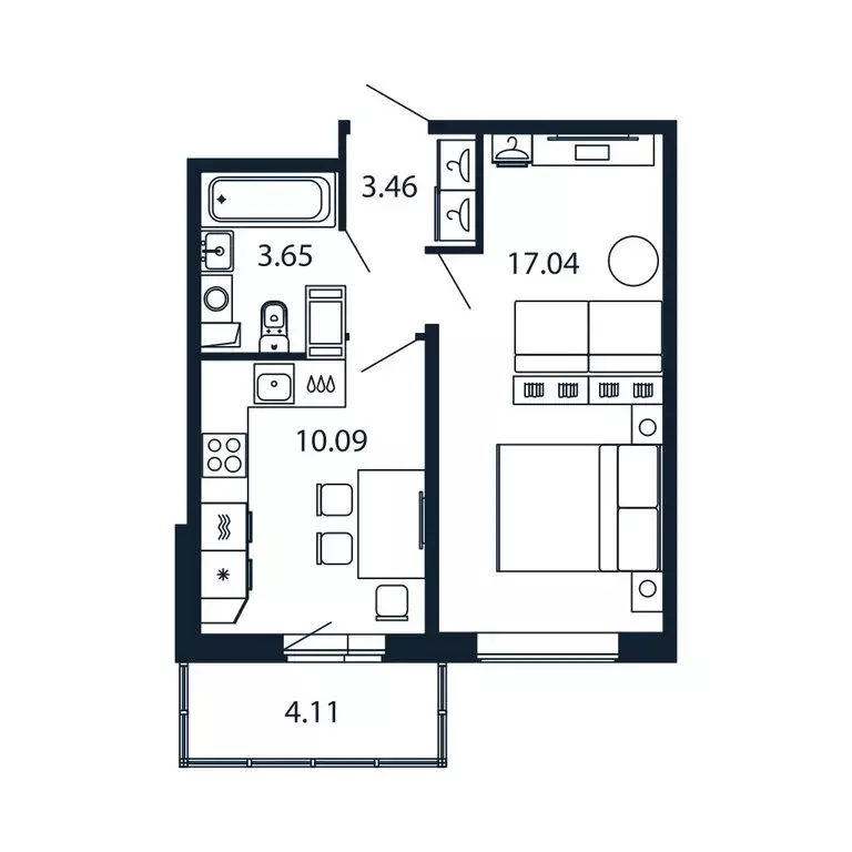 1-комнатная квартира: Мурино, Ручьёвский проспект, 20 (33.5 м) - Фото 1