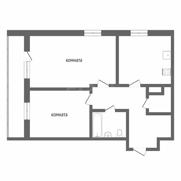 2-комнатная квартира: Тюмень, улица Газовиков, 61 (57.2 м) - Фото 1