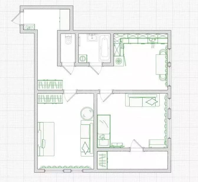 2-к кв. Калужская область, Обнинск просп. Маркса, 97 (56.4 м) - Фото 2