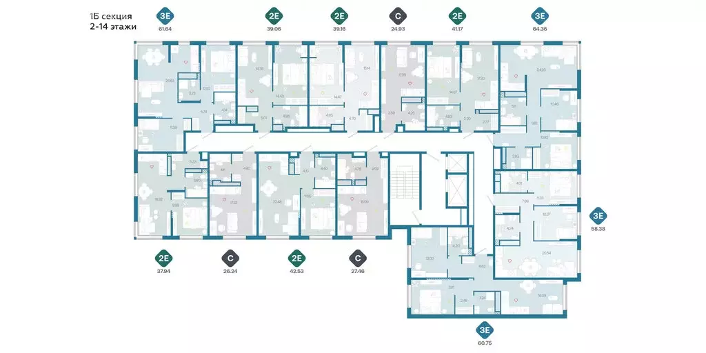 3-комнатная квартира: Тюмень, жилой комплекс Сибирский (58.38 м) - Фото 2