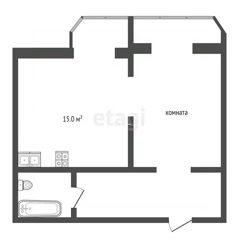 1-к кв. Московская область, Протвино Серпухов городской округ, ул. ... - Фото 2