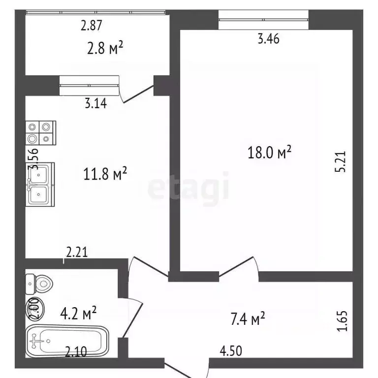 1-к кв. Ростовская область, Таганрог ул. Нестерова, 19-2 (44.2 м) - Фото 1