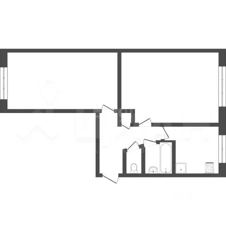 2-к кв. Татарстан, Казань Горки-3 мкр, ул. Дубравная, 43А (48.0 м) - Фото 1