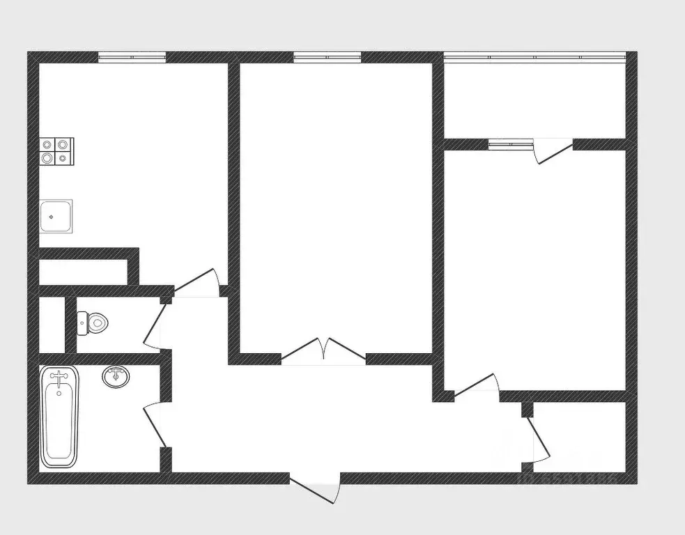 2-к кв. Тульская область, Тула Красноармейский просп., 8 (43.6 м) - Фото 2