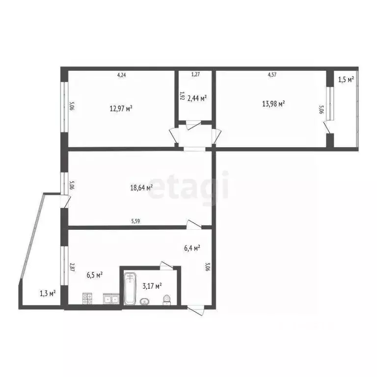 3-к кв. Мордовия, Саранск Ярославская ул., 4 (64.1 м) - Фото 1